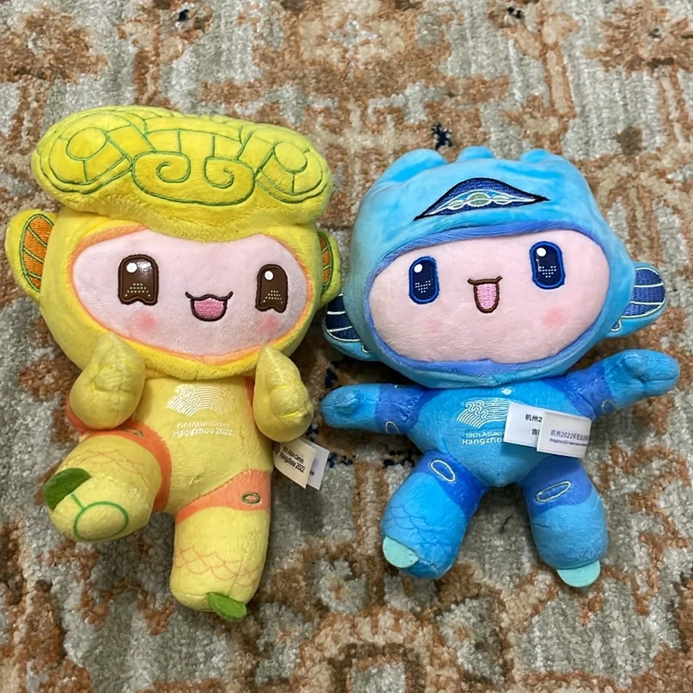 Cute & Unique Hangzhou China Plush Toys With Stretchy Wire Arms In Blue & Yellow